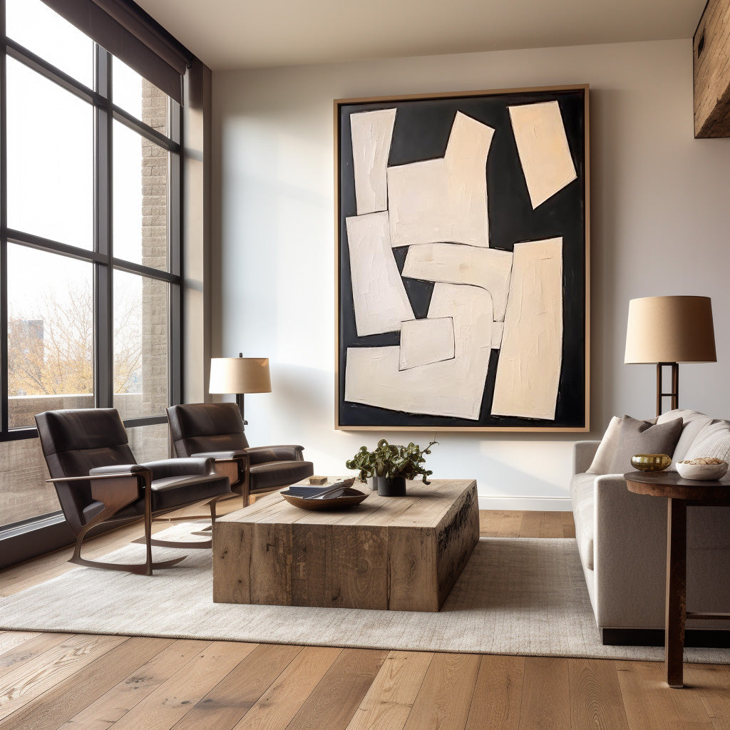 Wall Art Ivory Shards on Black