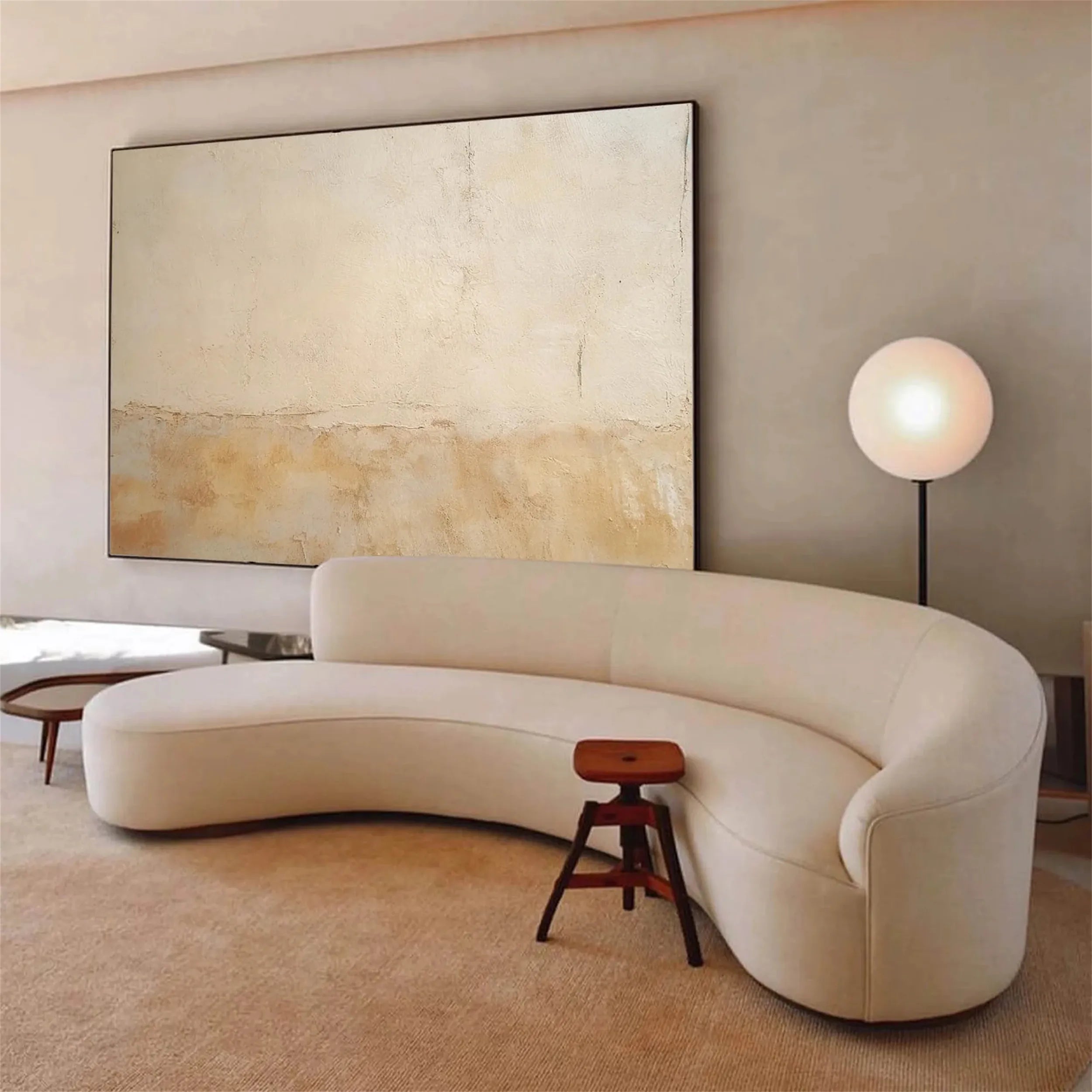 Wabi-Sabi Textured Wall Art Warm Beige Earth