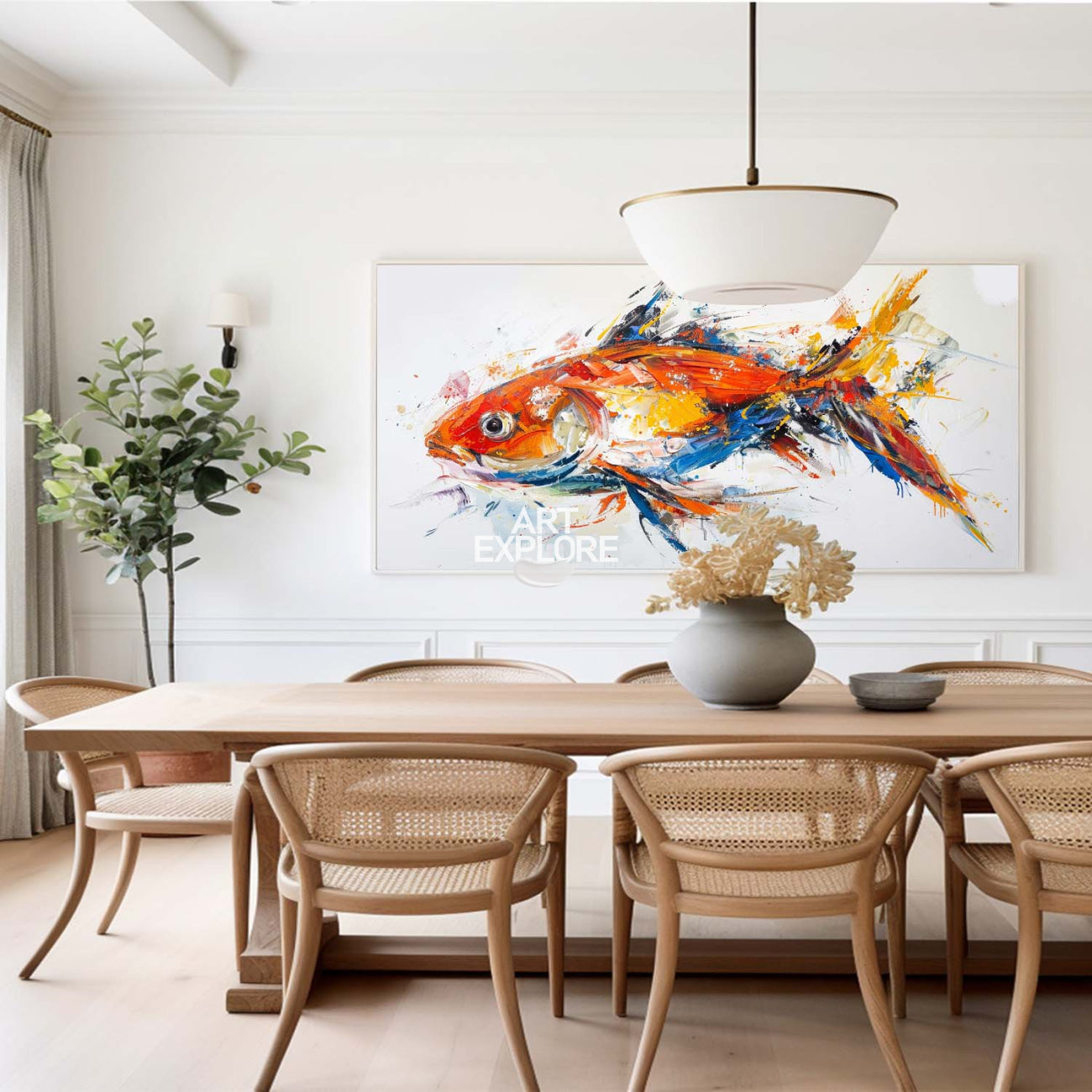 Splash‑Style Tropical Fish Oil Painting