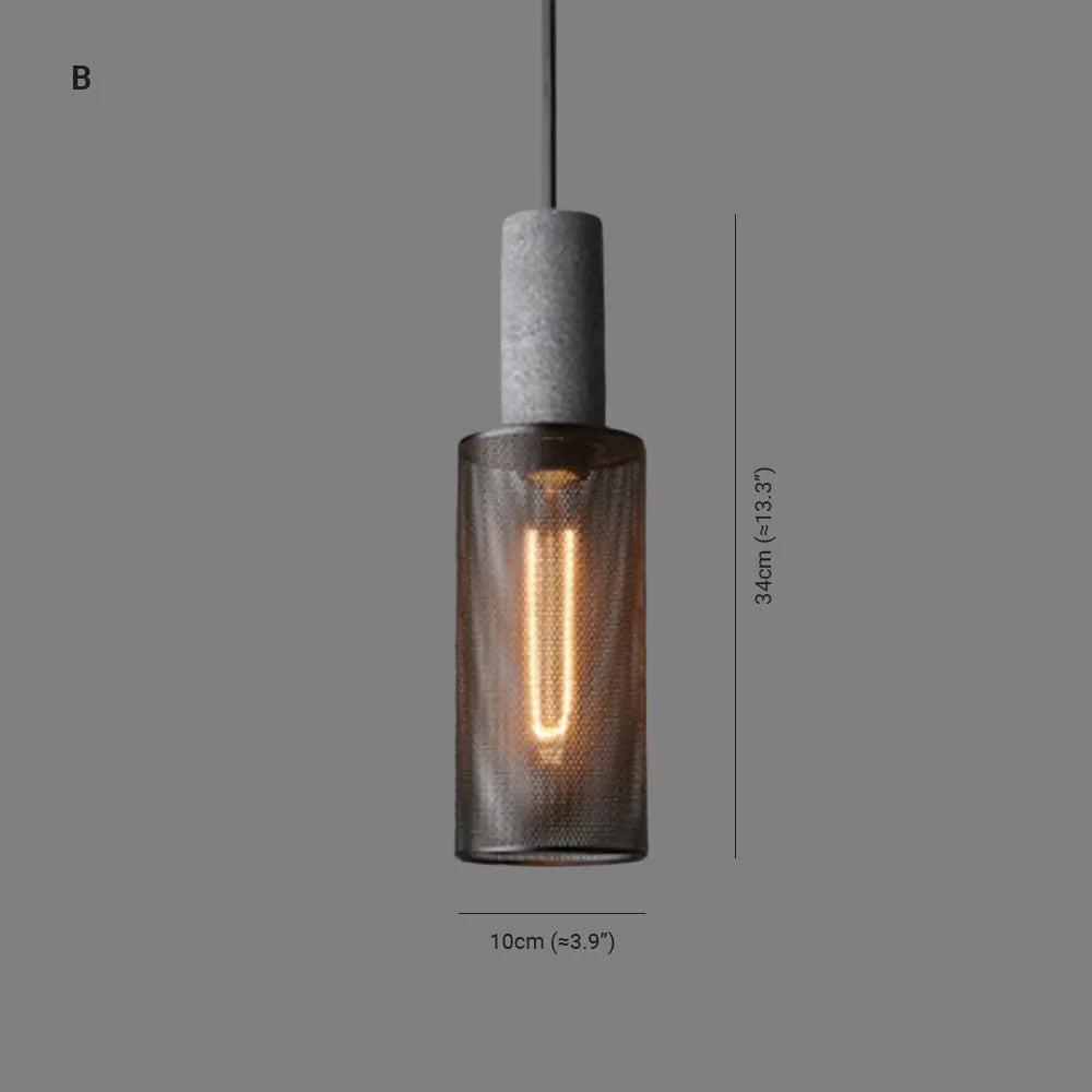 Xenith Industrial Cylindrical Pendant Light, Cement/Metal - Neutralighting