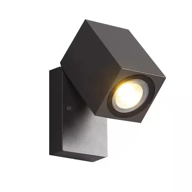 Artiq Modern Outdoor Rotatable Metal Spotlight Wall Lamp, Black - Neutralighting