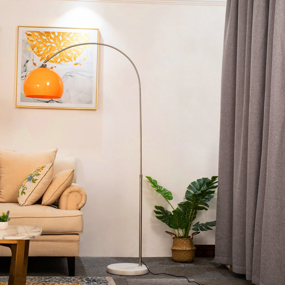 Mira Floor Arc Lamp, Tall Floor Light, Modern, Orange/ White - Neutralighting