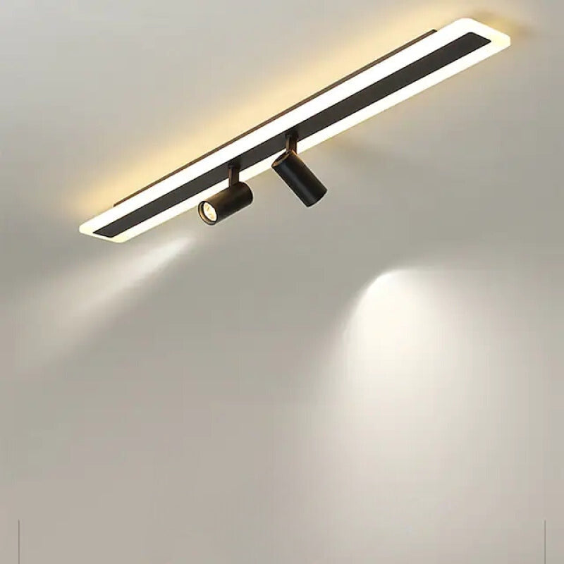 Aim Minimalist Double-linear Ceiling Light Spotlight, Black - Neutralighting