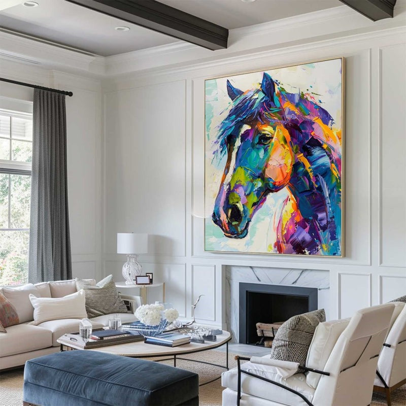 Colorful Horse Portrait Abstract Painting