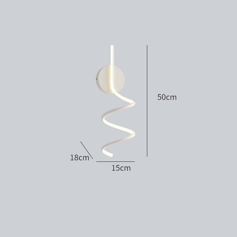 Arisha Modern LED Art Interior Wall Light Spiral, Black & White - Neutralighting