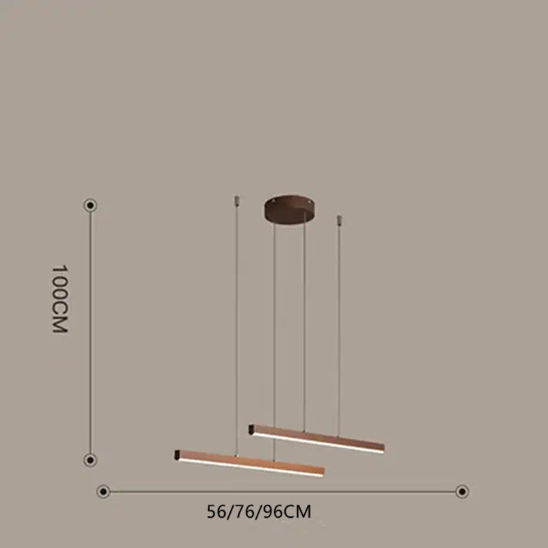 Arisha Modern Minimalist Double-Linear Metal Pendant Light, Brown - Neutralighting