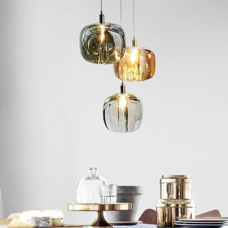 Valentina Modern Bubble Glass LED Pendant Light, Amber/Clear/Gray - Neutralighting