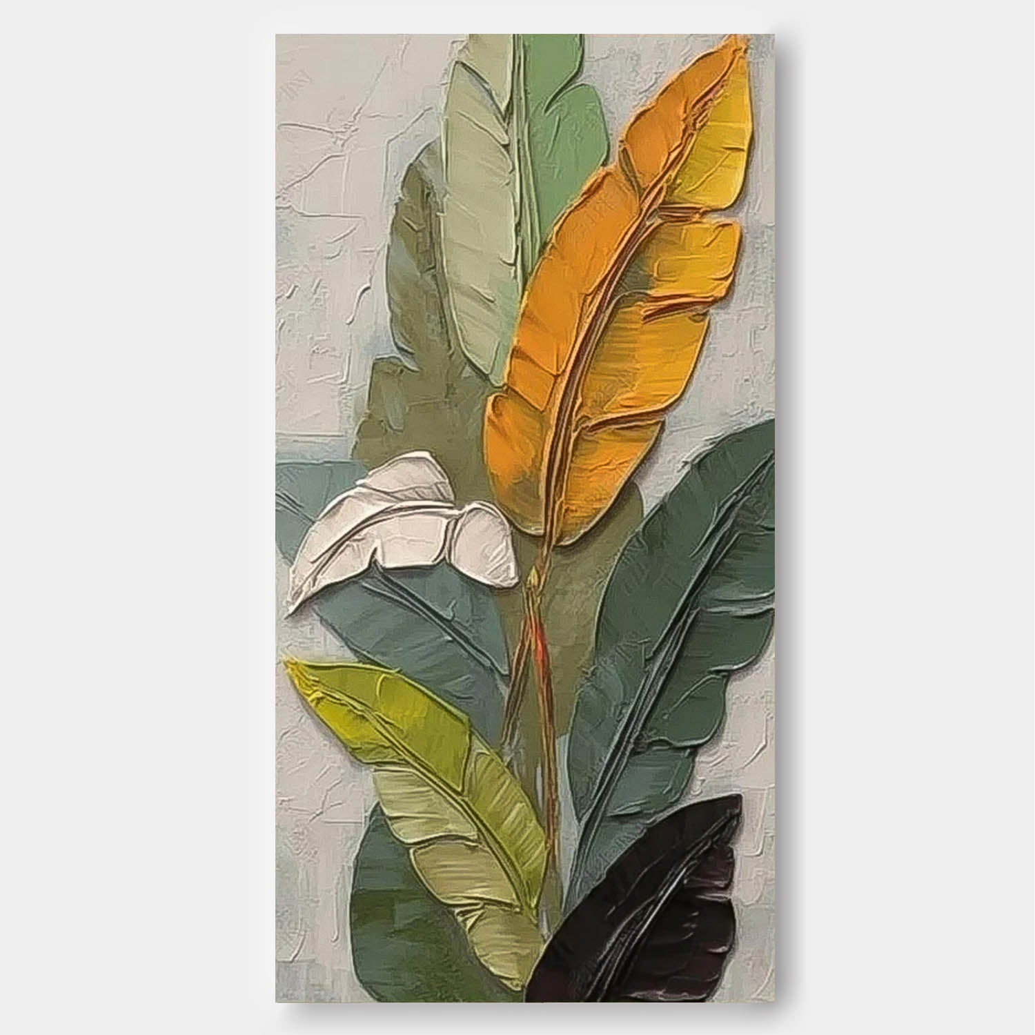 Wall Art Impasto Tropical Banana Leaf