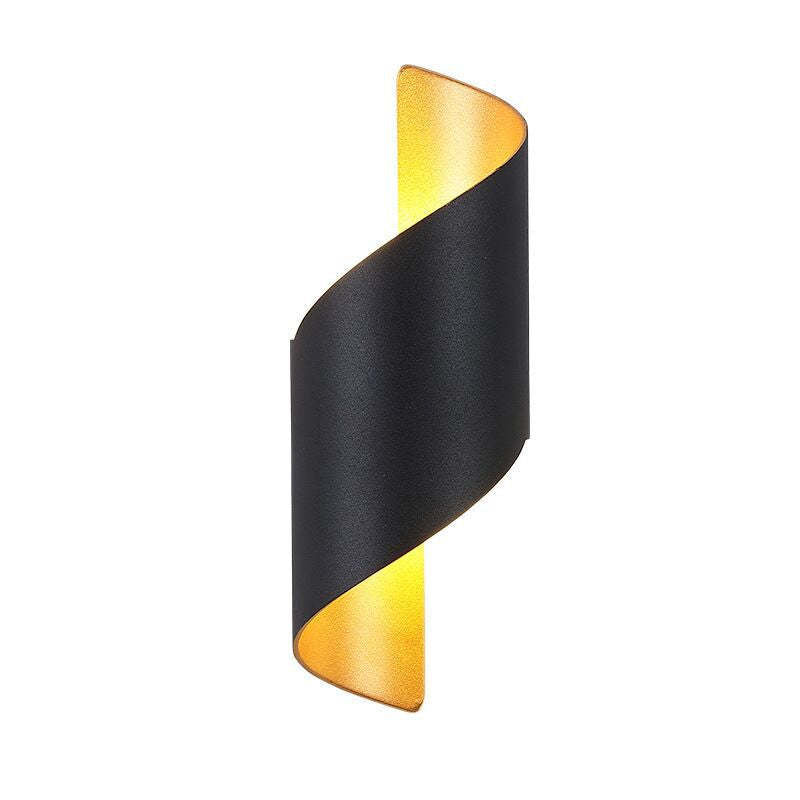 Travin Modern Conch Shape Spiral Outdoor Wall Lamp, Black/White/Gold - Neutralighting