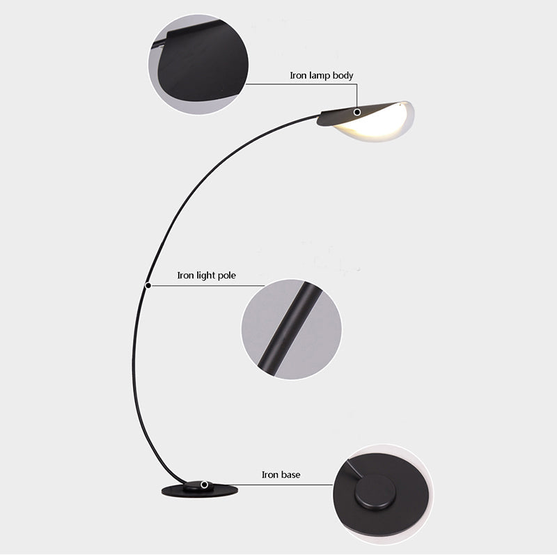 Edge Modern Arch Metal Floor Lamp, Black - Neutralighting