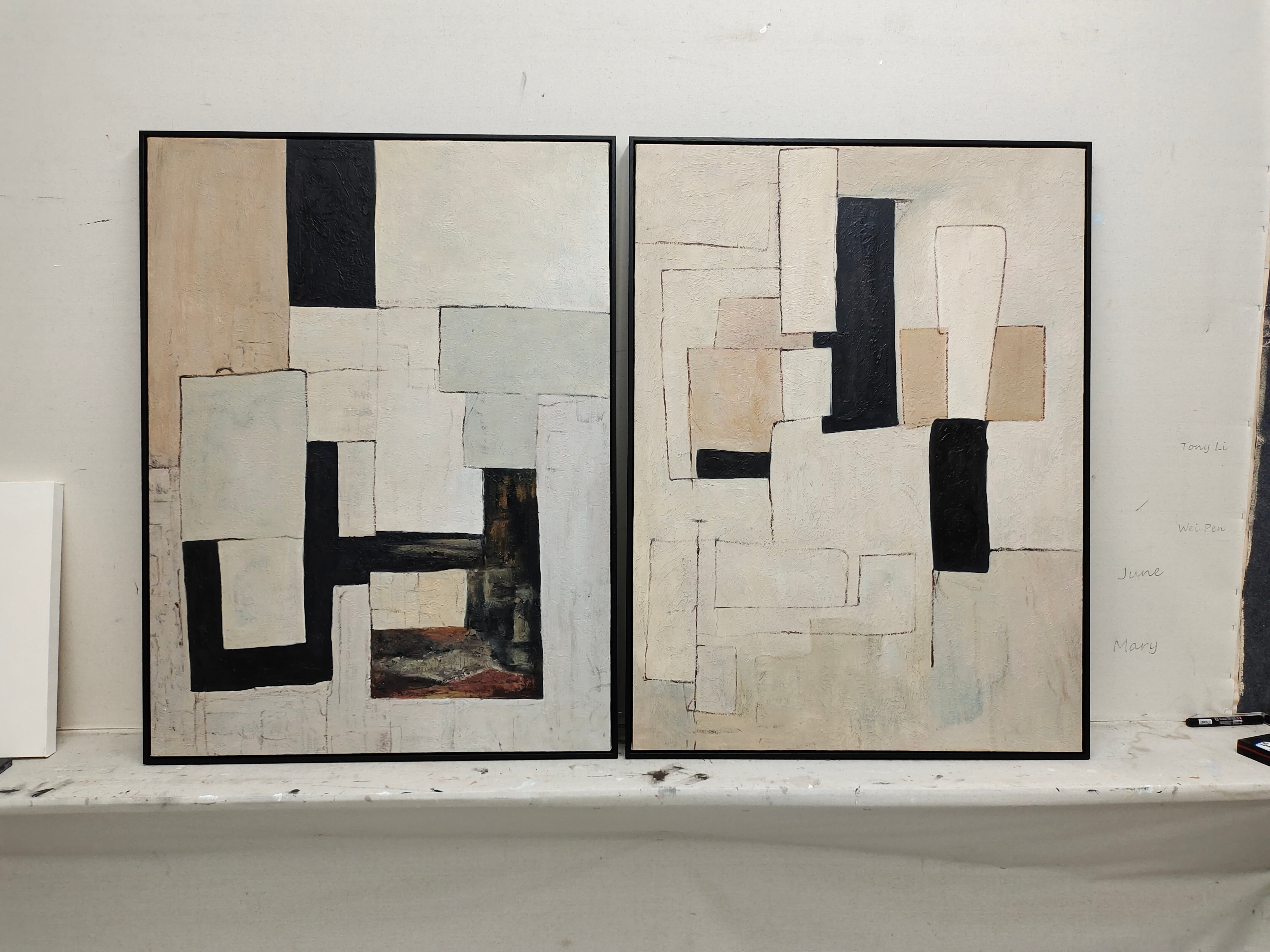 Earthy Tone Washed Abstract Canvas Art