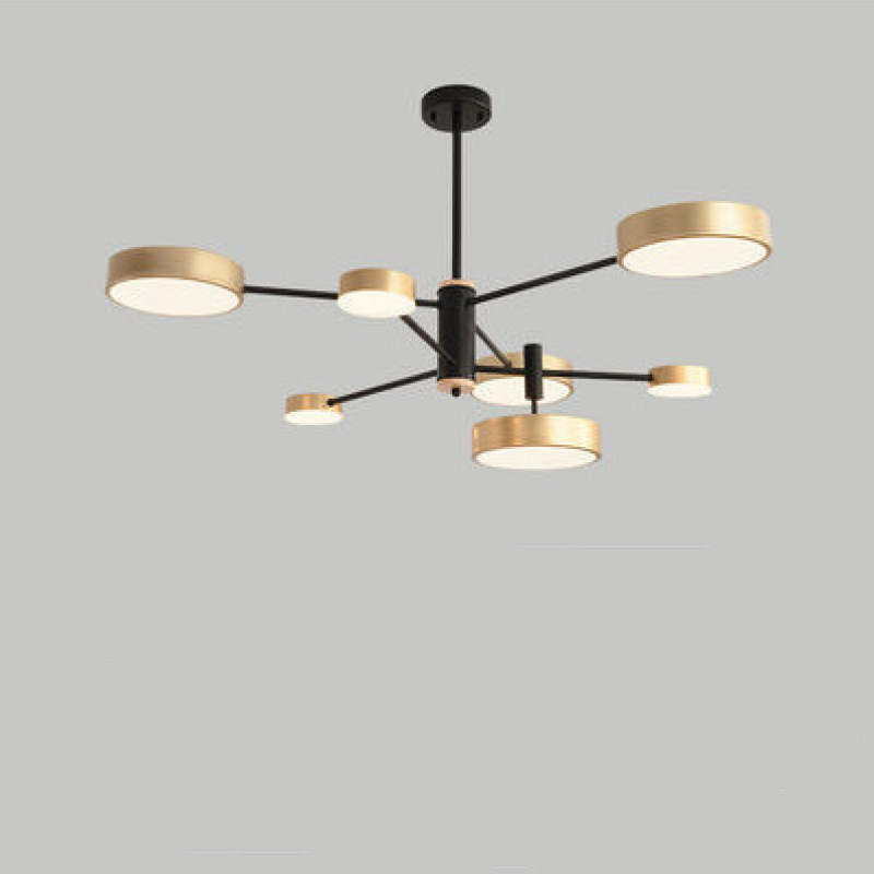 Arisha Pendant Light LED, Metal & Wood, Grey/White/Gold - Neutralighting