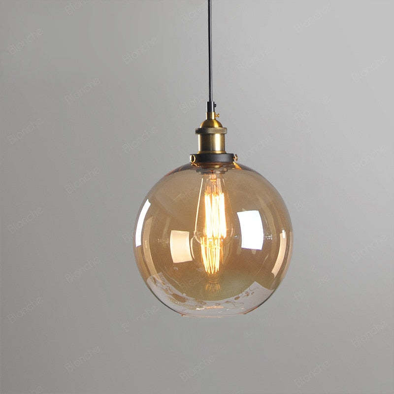 June Industrial Glass Pendant Light Clear/Amber/Smoke Grey - Neutralighting
