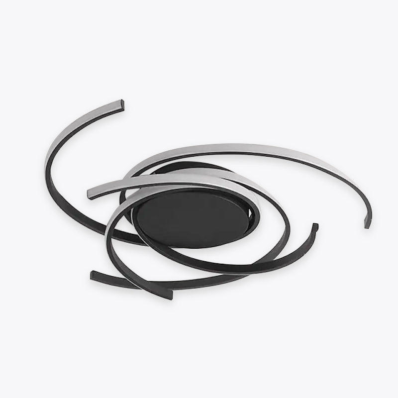 Arisha Modern Multi Arc Linetype Ceiling Light,Black/White - Neutralighting