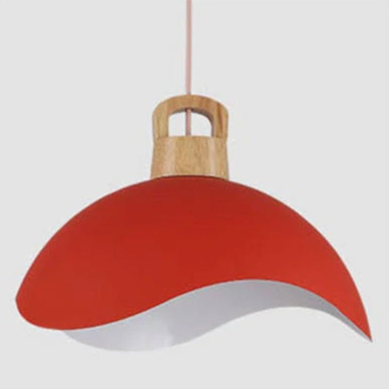 Valentina Colorful Shade Single Pendant Lights, Wood & Metal - Neutralighting