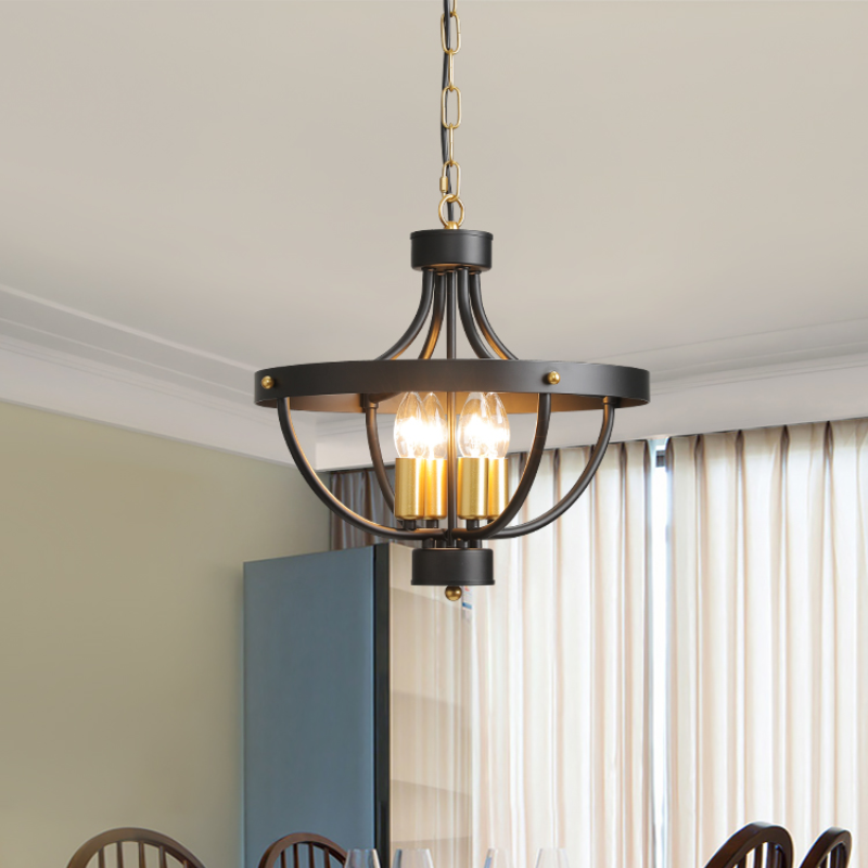 Silva Vintage LED Pendant Light Matte Black Metal Dining Room - Neutralighting