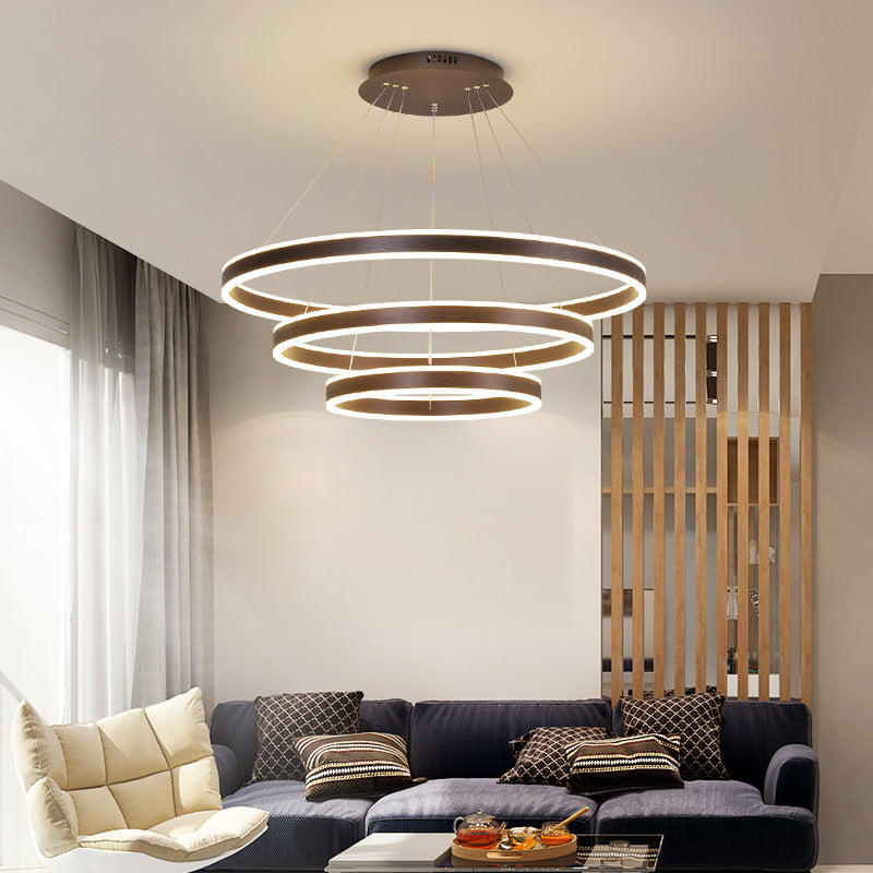 Arisha Moderne Minimaliste Coffee LED Pendant Light, 3 Ring - Neutralighting