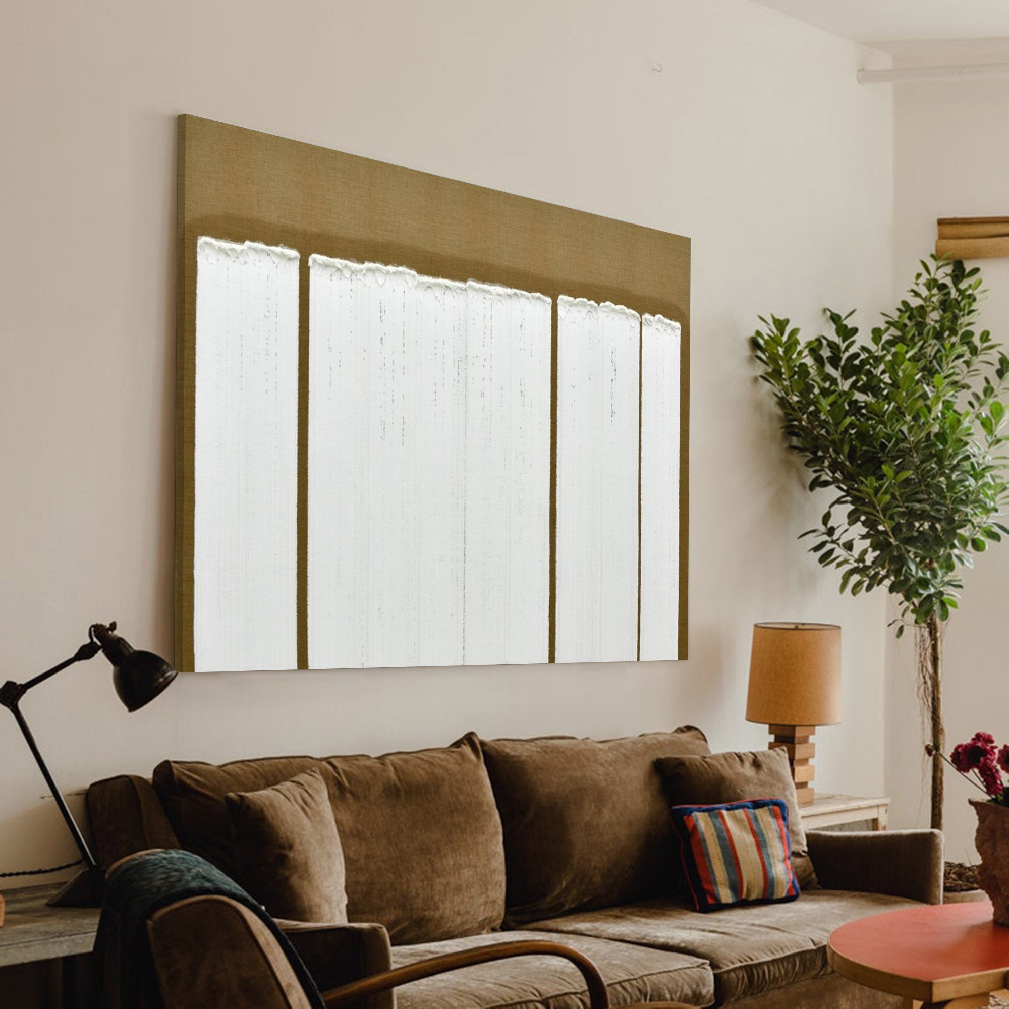 Neutral Palette Textured Minimalist Serene Wall Statement Piece