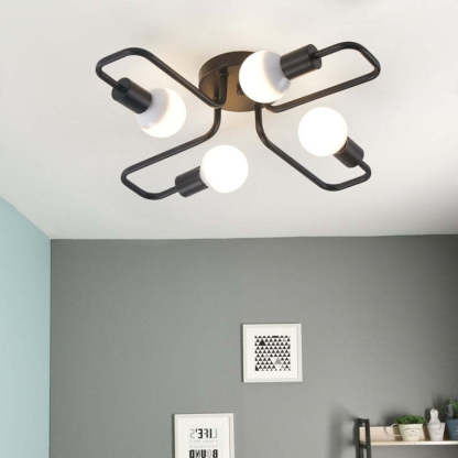 Arisha Vintage Modern Minimalist Industrial Metal Black Ceiling Lamp - Neutralighting