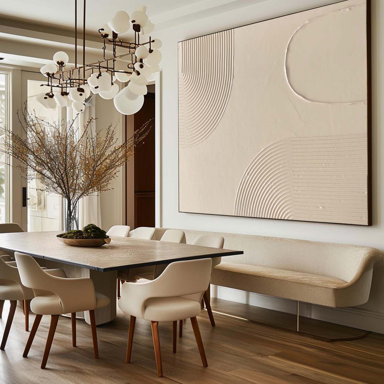 Sculptural Ripple Pattern Modern Painting