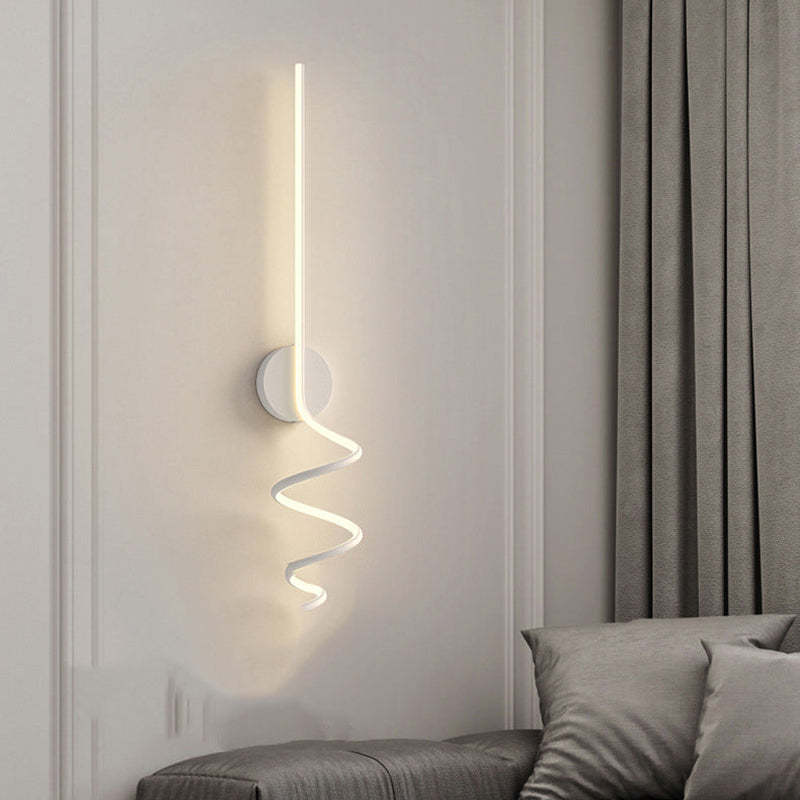 Arisha Modern LED Art Interior Wall Light Spiral, Black & White - Neutralighting
