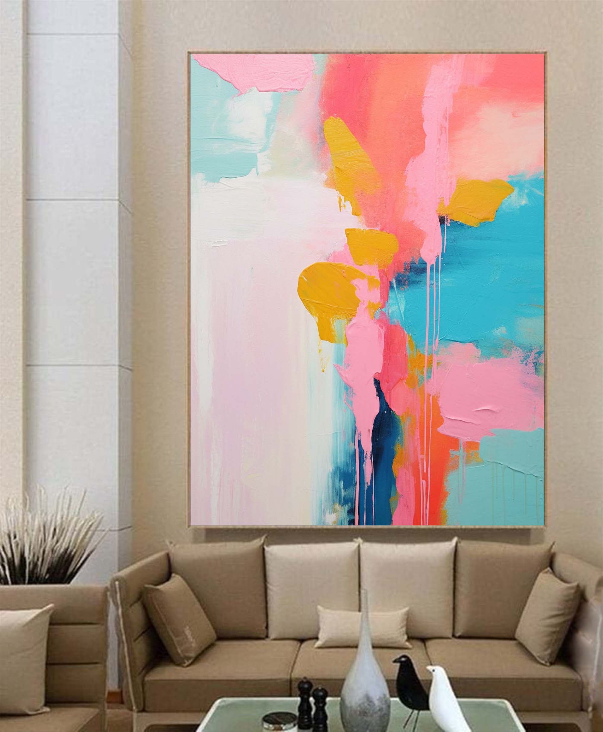 Wall Art Abstract Impasto Elegant Serene