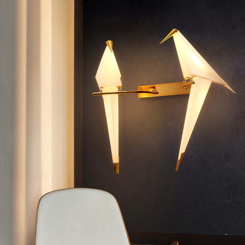 Arisha Wall Lamp Bird Vintage/Art-Deco, Metal/Acrylic, Bedroom - Neutralighting
