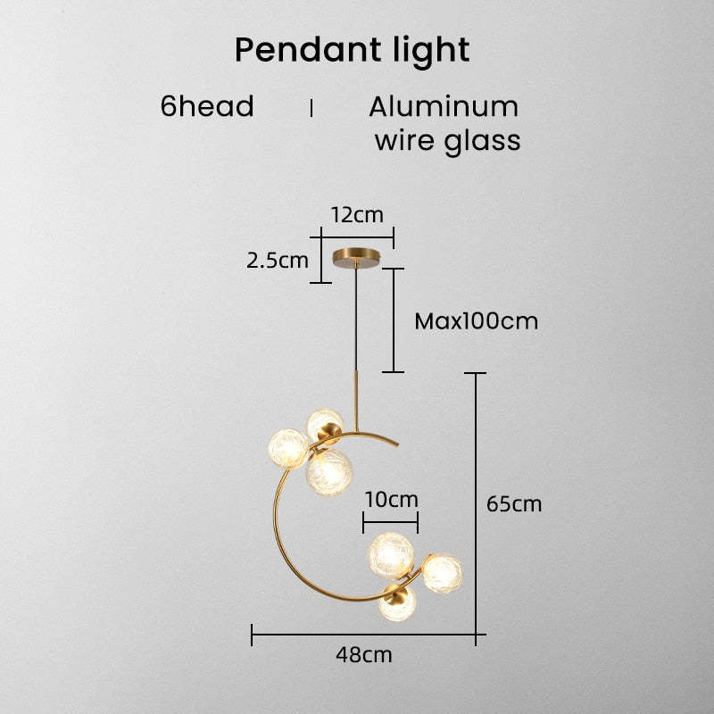 Valentina Modern Glass Globe Pendant Light, Metal & Glass, 3 Style - Neutralighting