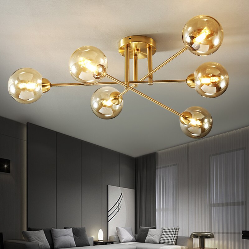 Valentina Industrial Glass Globe Chandelier LED, 6 Style - Neutralighting
