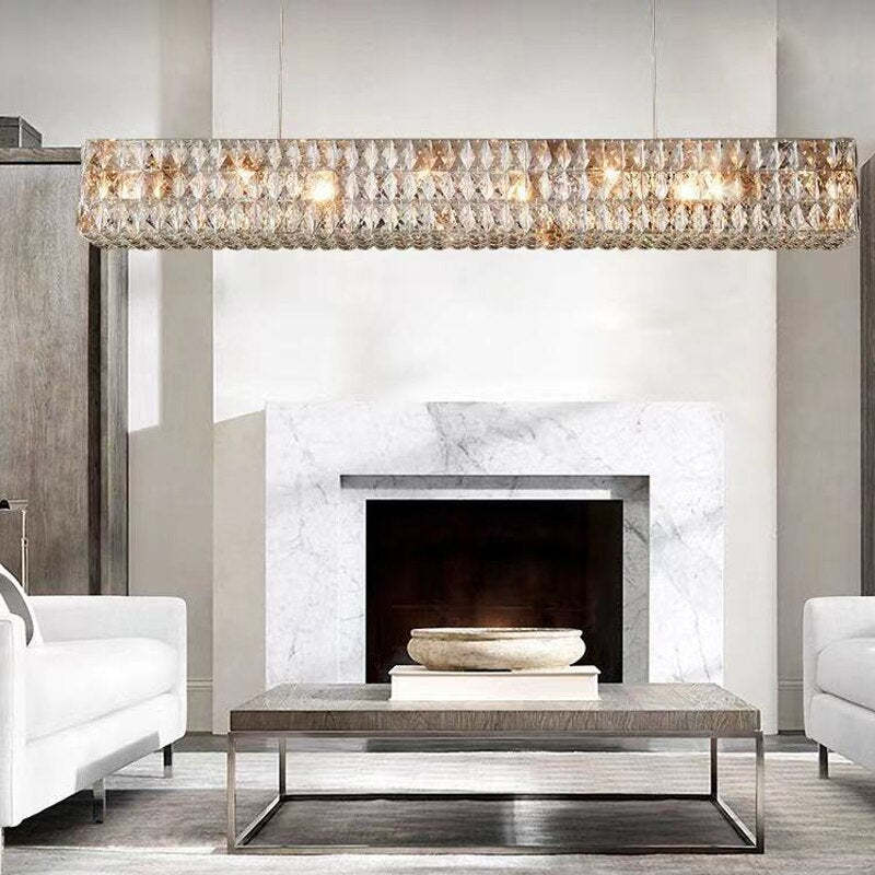 Kristy Rectangular Luxury Crystal Chandelier, 2 Colour - Neutralighting