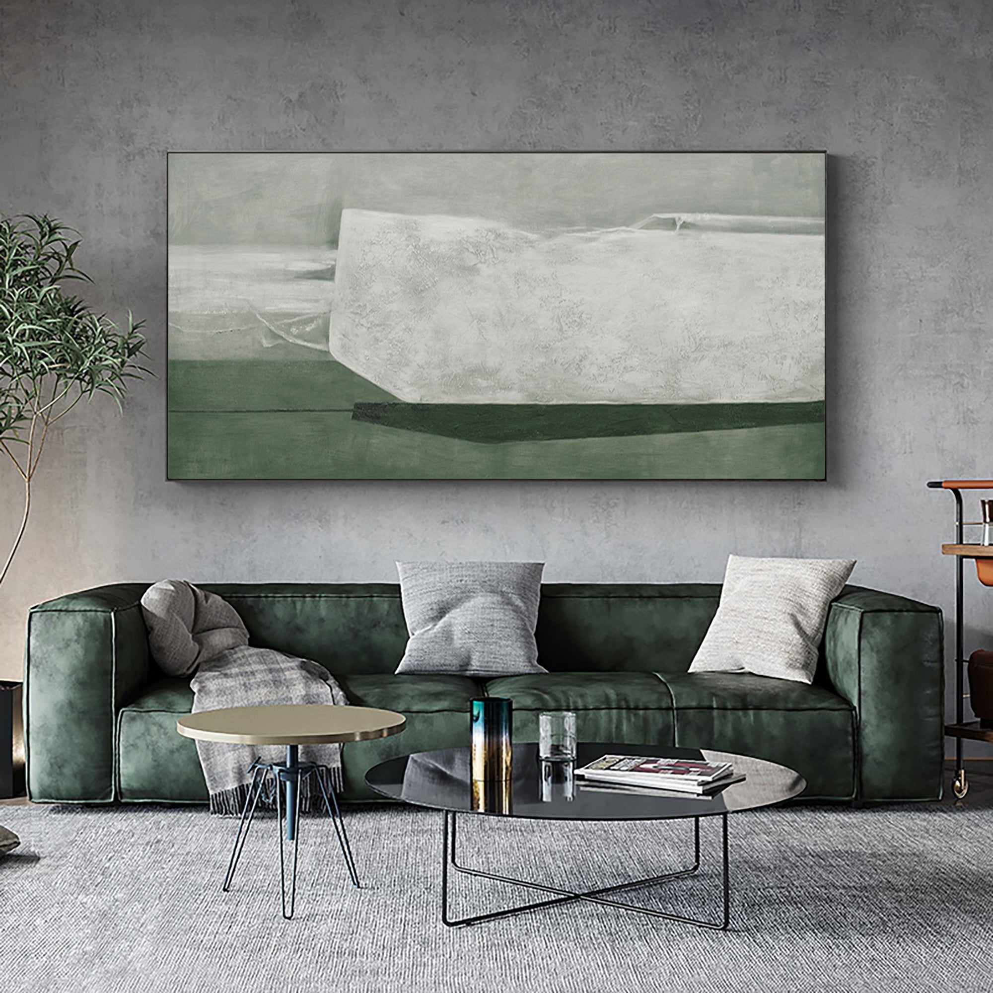 Beautiful Green Abstract Painting ABAP09 - Neutralighting