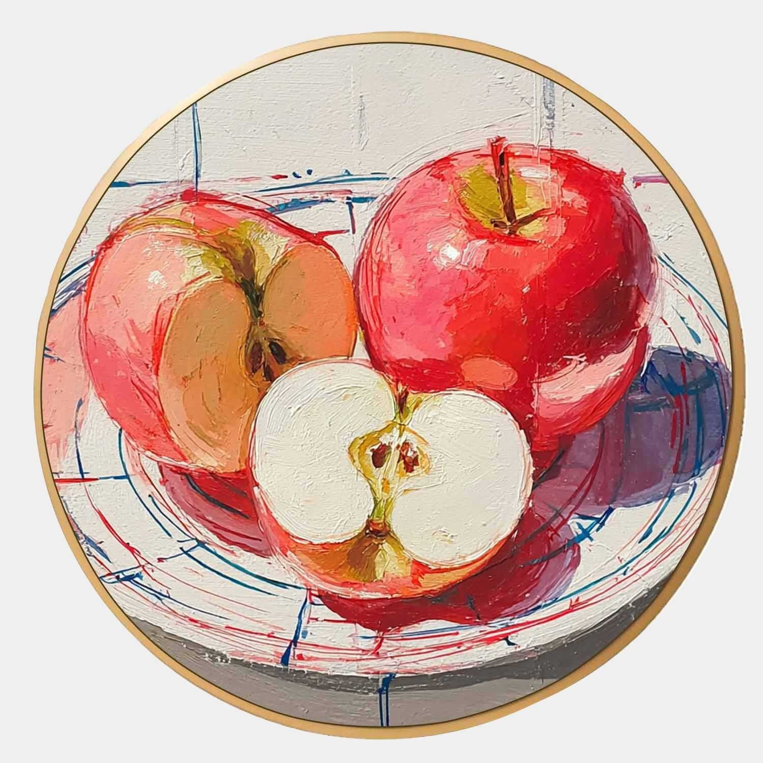 Red Apple Still Life Oil Canvas Art