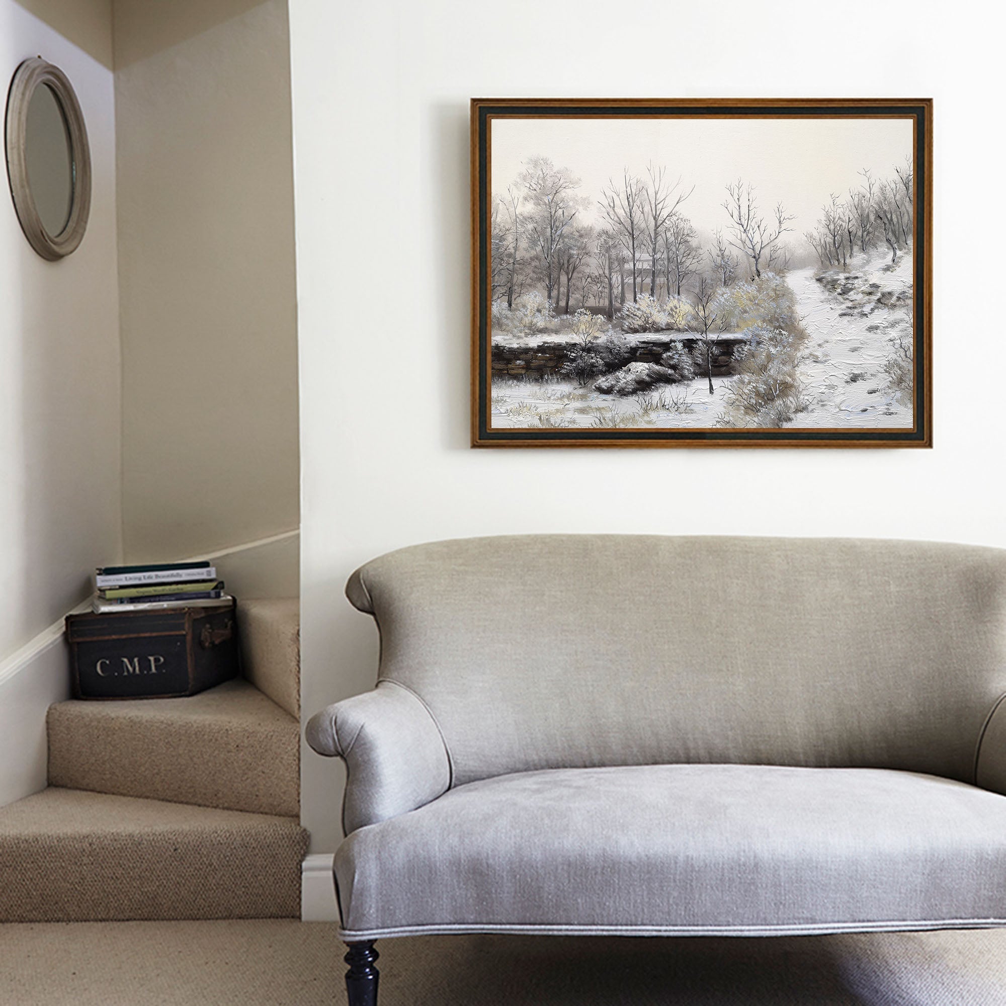 Frosty Winter Scenery Muted‑Tone Serene Nature Wall Decoration