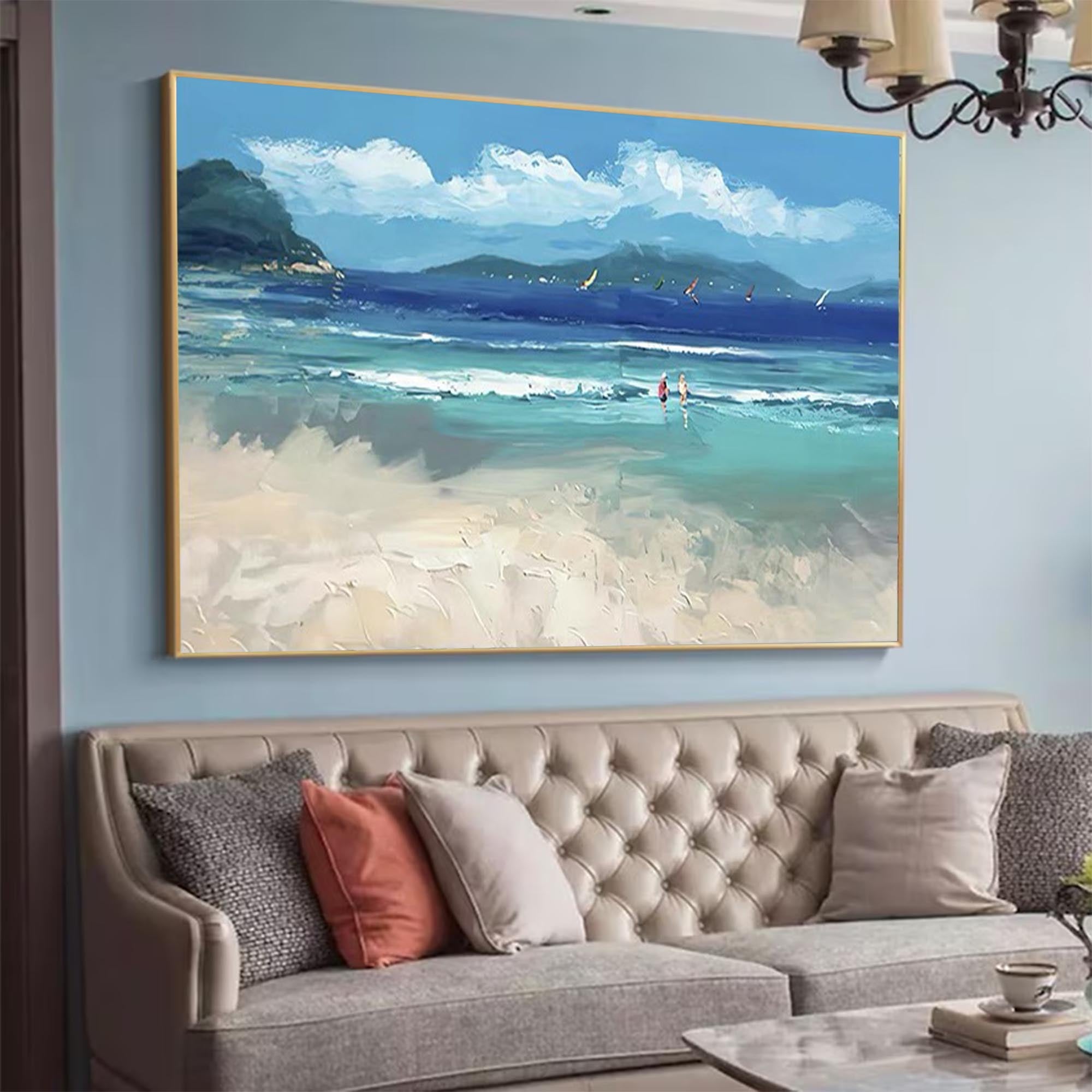 Serene Tropical Beach Ocean Canvas Wall Art