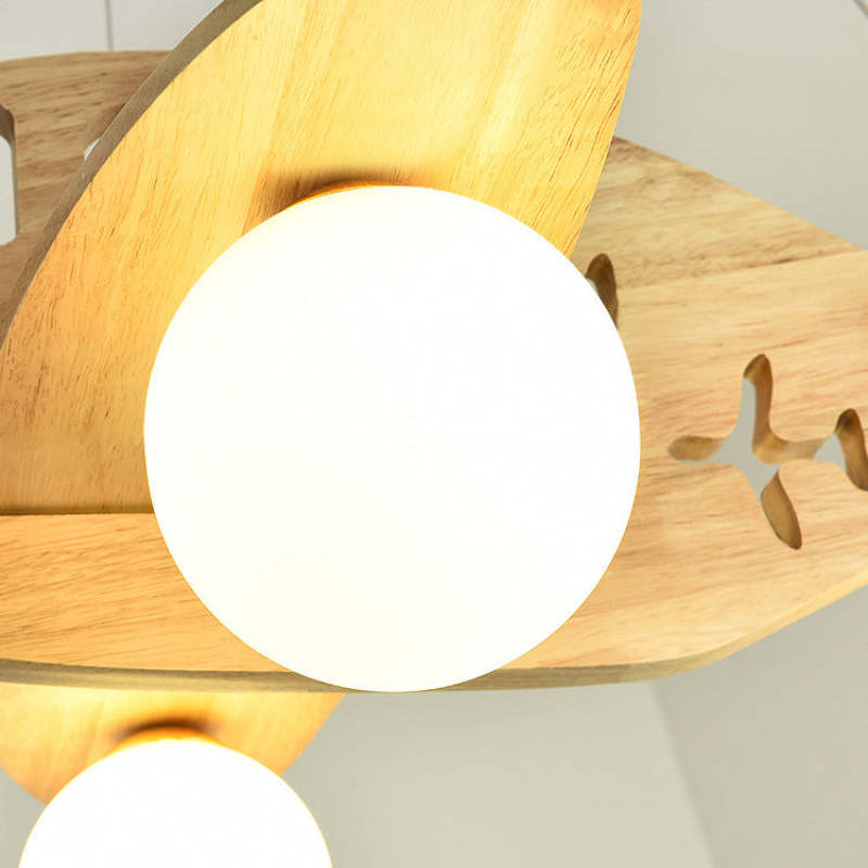Arisha Vintage Airplane Shape Pendant Light, Wood - Neutralighting