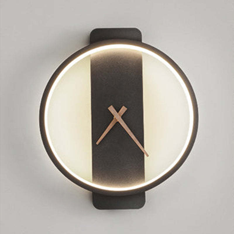 Valentina Arisha Square Clock Metal & Acrylic Wall Lamp, Gold - Neutralighting