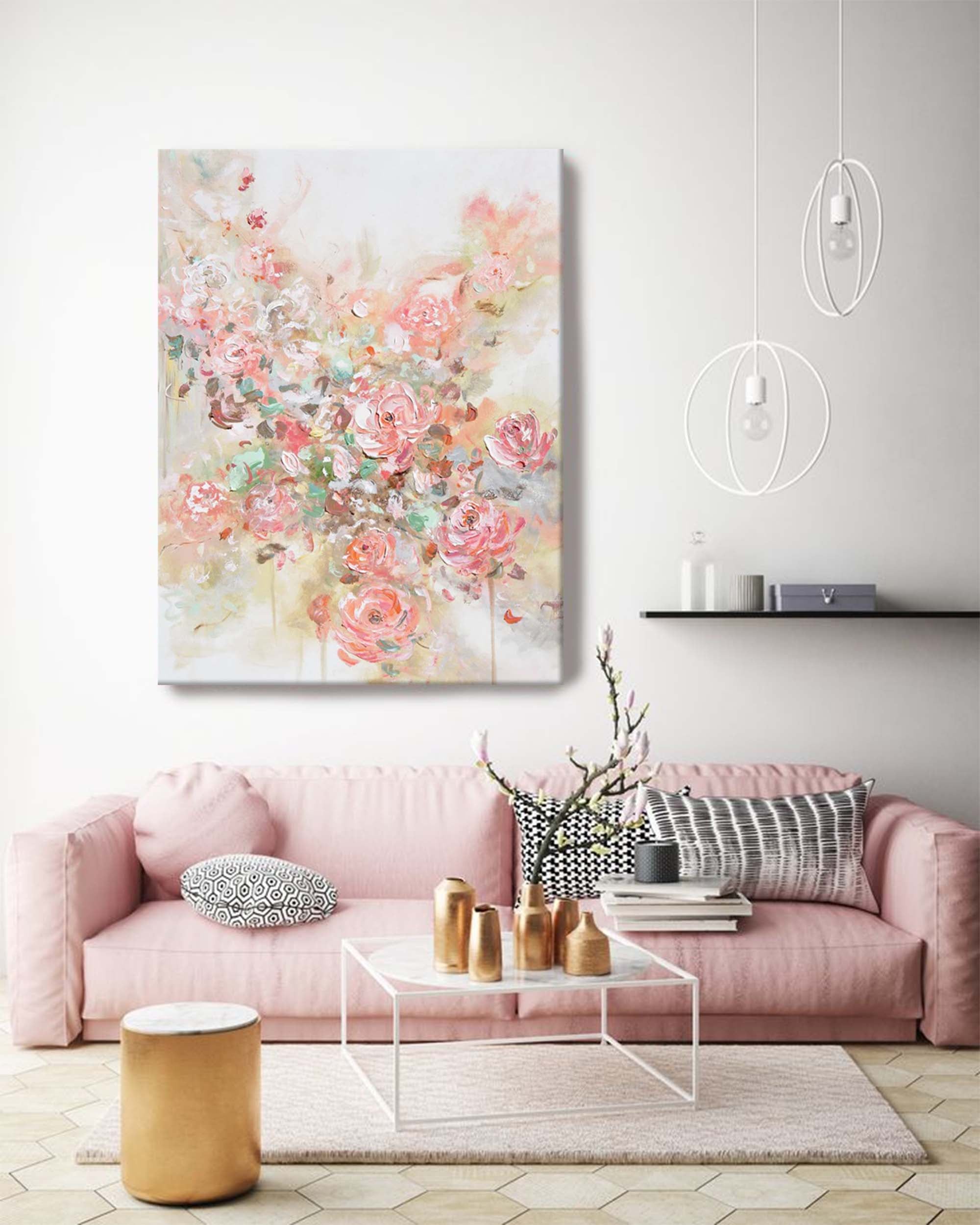 Wall Art Abstract Luxury Botanical Romantic