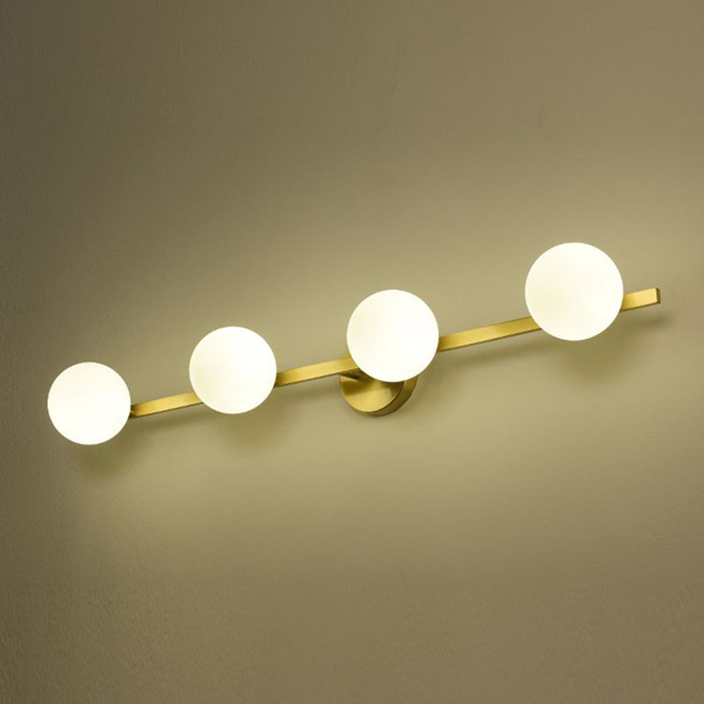 Valentina Retro Globe Linear Metal/Glass Wall Lamp, Gold, Bathroom - Neutralighting
