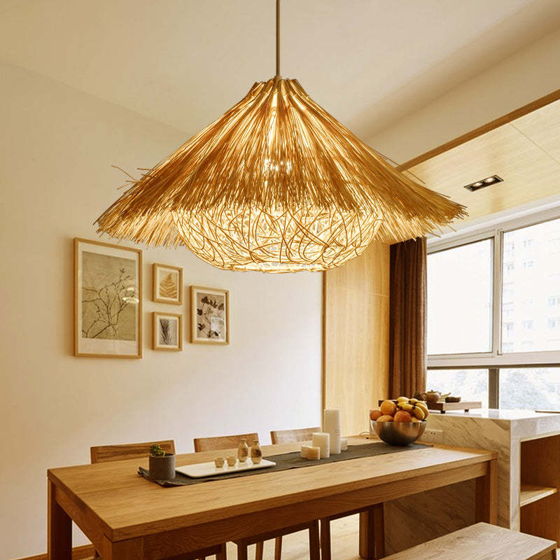 Muto Hand-Woven Rattan Modelling Pendant Light - Neutralighting