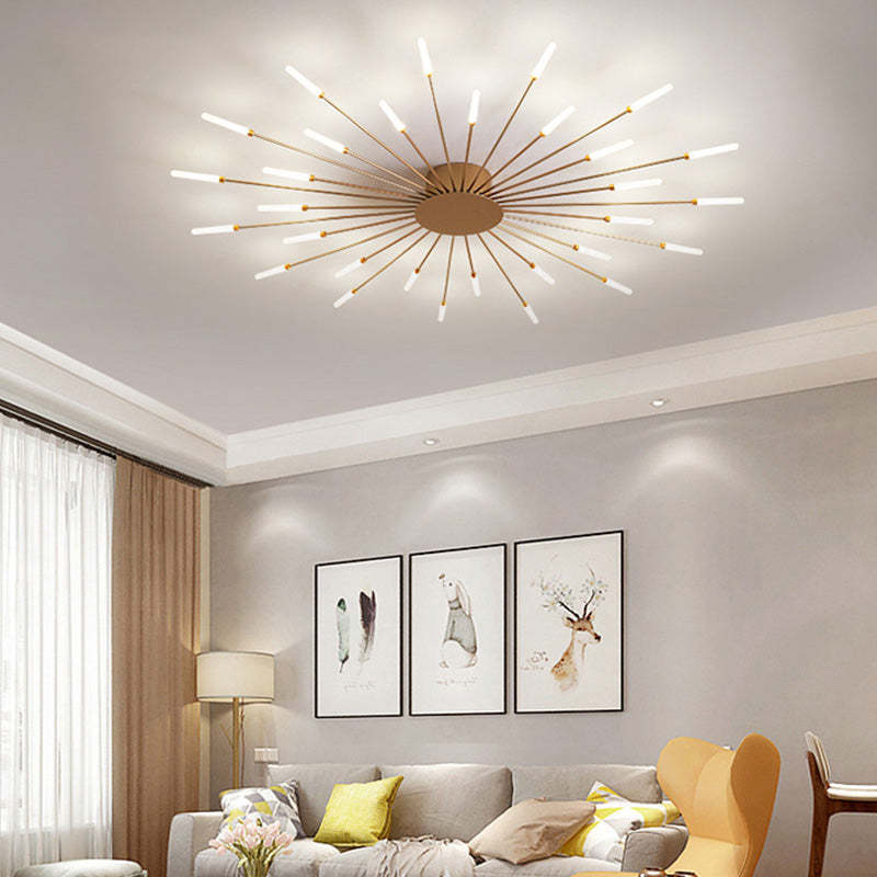 Wesley Flush-Mount Ceiling Light Fireworks, Black/Gold