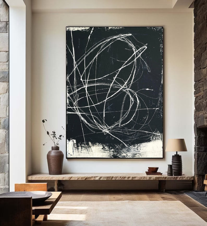 Black Abstract Painting ABAV523 - Neutralighting