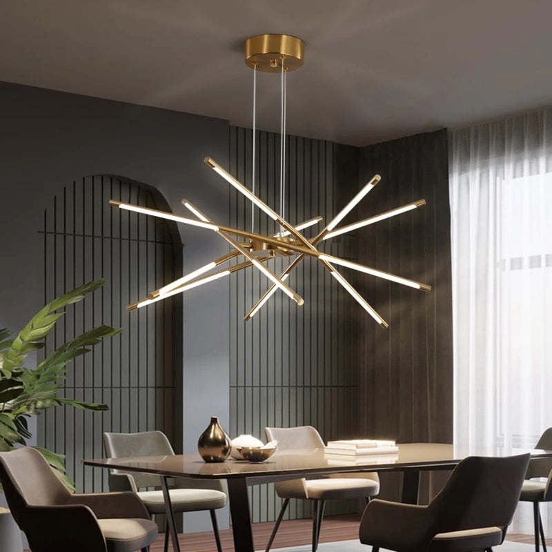 Arisha Pendant Light, Black/Gold, 6/8/10/12 Heads - Neutralighting