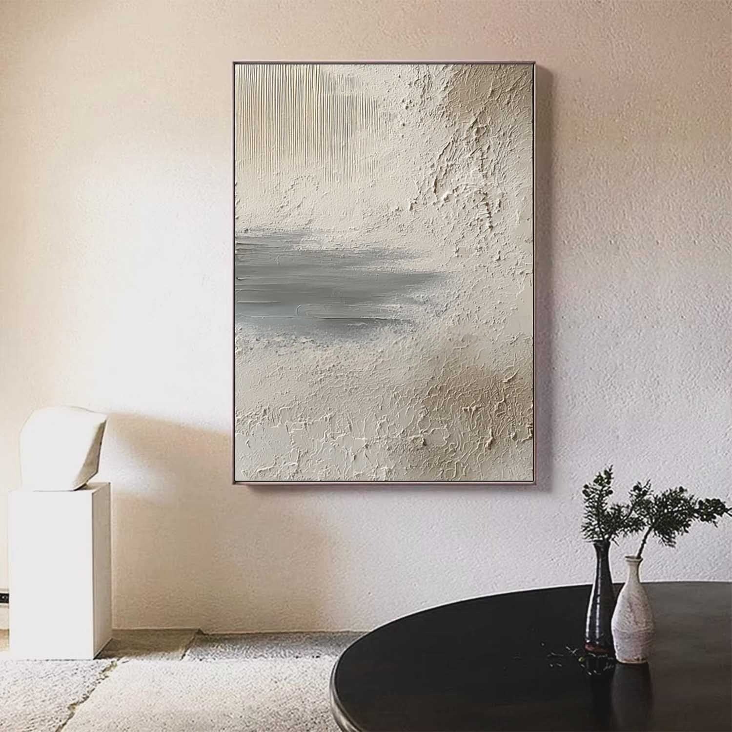 Wall Art Vertical Textured Abstract Landscape Scene Muted Earthy