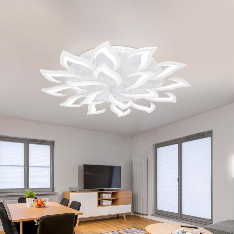 Arisha Elegant Flower Flush Mount Ceiling Light, White/Black - Neutralighting