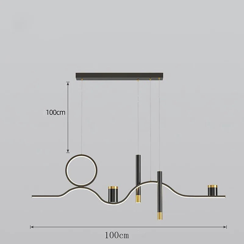 Arisha Modern Metal Linear Starry Night Pendant Light, Black - Neutralighting