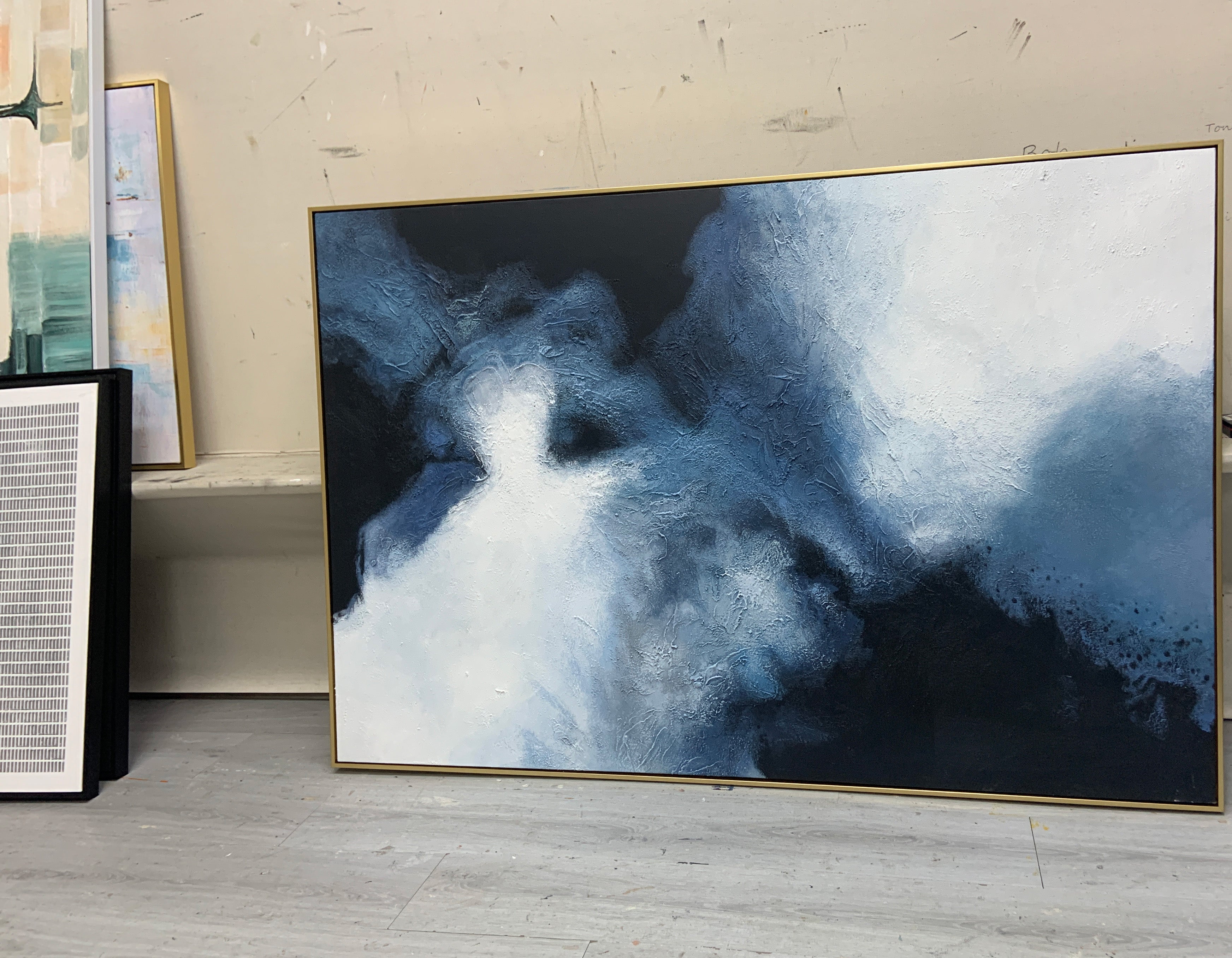 Large BLue Black Abstract Art ABAH11 - Neutralighting