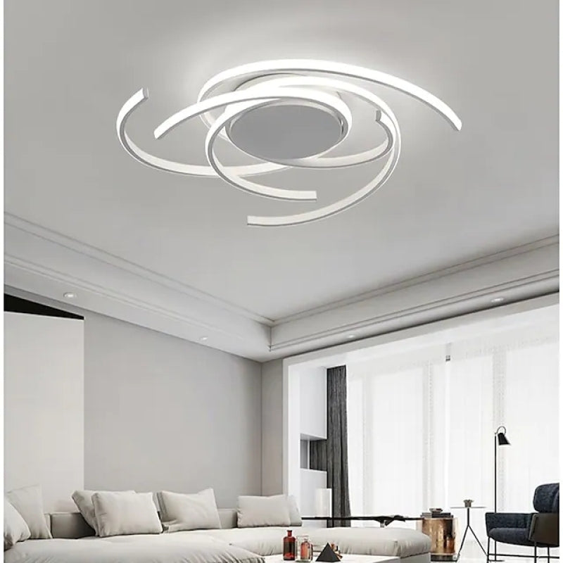 Arisha Modern Multi Arc Linetype Ceiling Light,Black/White - Neutralighting