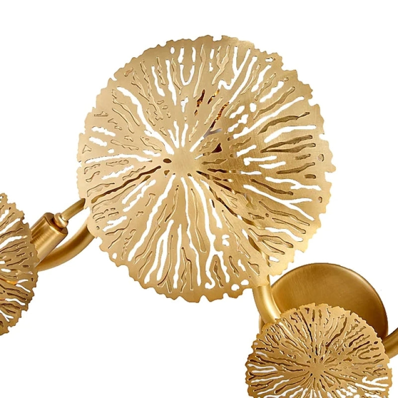 Arisha Modern Metal Round Lotus Leaf Wall Lamp, Gold - Neutralighting