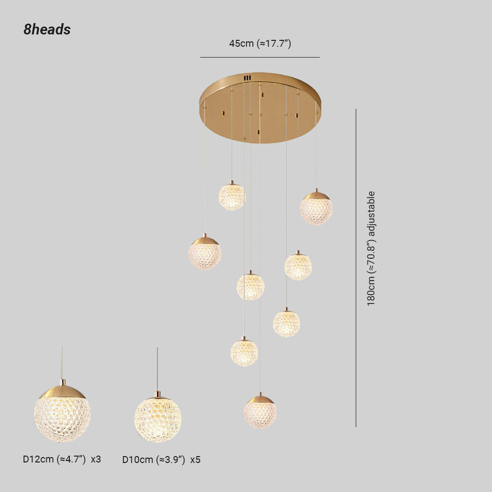 Arisha Multi Staircase Modern Art Deco Pendant Light, Gold - Neutralighting