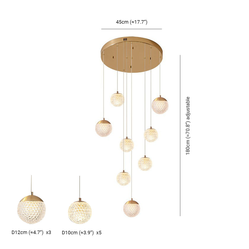 Arisha Multi Staircase Modern Art Deco Pendant Light, Gold - Neutralighting